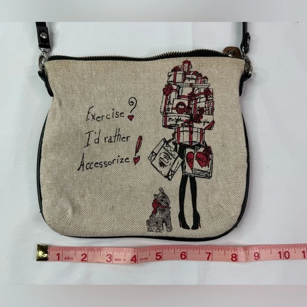 Brighton Scottie Dog Exercise I’d Rather Accessorize! Small Crossbody Bag Canvas